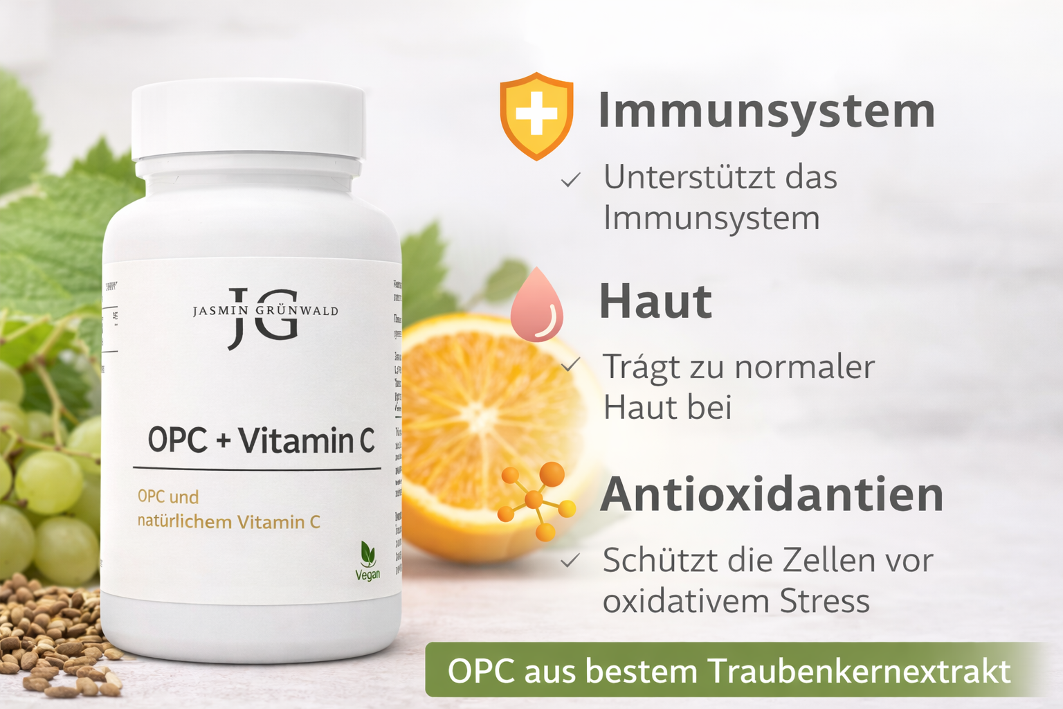 OPC - Die Kraft der Traubenkerne wirkt stärker mit Vitamin C